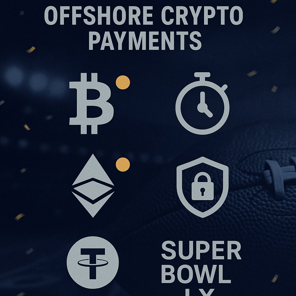 Crypto icons and a generic offshore sportsbook cashier screen on mobile